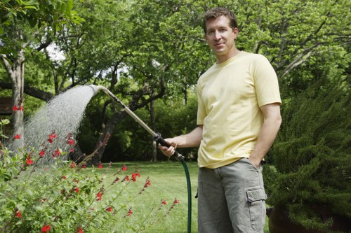Professional landscapers working in Harlesden